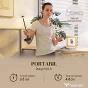 HOMCOM Lampă de Masă Reîncărcabilă cu USB, Lampă Fără Fir cu Temperatura Culorii Reglabilă 3000K/4500K/6500K, Control Touch, Autonomie 4-8 Ore, Cafea | Aosom Romania