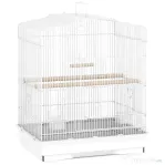 PawHut cusca pentru pasari, 46.5x35.5x92cm, alb