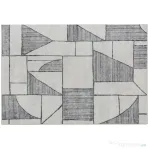 HOMCOM Covor Modern Antiderapant cu Linii Geometrice, din Poliester Multicolor, 230x160x0.7 cm