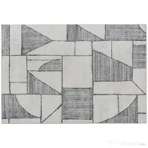 HOMCOM Covor Modern Antiderapant cu Linii Geometrice, din Poliester Multicolor, 230x160x0.7 cm