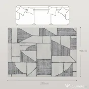 HOMCOM Covor Modern Antiderapant cu Linii Geometrice, din Poliester Multicolor, 230x160x0.7 cm