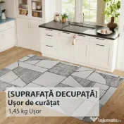 HOMCOM Covor Modern Antiderapant cu Linii Geometrice, din Poliester Multicolor, 230x160x0.7 cm