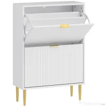 HOMCOM Dulap pentru pantofi pentru 12 perechi de pantofi cu 2 sertare rabatabile, Alb | Aosom Romania
