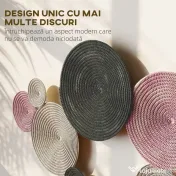 HOMCOM Artă Murală cu 8 Discuri 3D și Accesorii de Montare Incluse, Decorații Metalice de Perete, 110x7x58 cm, Bronz, Portocaliu și Galben | Aosom Romania 