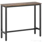 HOMCOM Masă Bar Rectangulară Înaltă, Masă de Bucătărie Înalta cu Structură din Oțel, Negru | Aosom Romania