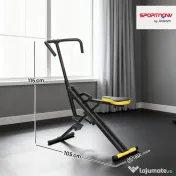 SPORTNOW Aparat Total Crunch Pliabil cu Scaun Reglabil, din Metal și Plastic, 57x105x115 cm, Galben | Aosom Romania