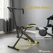 SPORTNOW Aparat Total Crunch Pliabil cu Scaun Reglabil, din Metal și Plastic, 57x105x115 cm, Galben | Aosom Romania