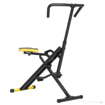 SPORTNOW Aparat Total Crunch Pliabil cu Scaun Reglabil, din Metal și Plastic, 57x105x115 cm, Galben