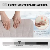 Scaun de Birou HOMCOM, Reglabil, Înclinabil și Rotativ, din Chenille și Oțel, 62x67x83-93 cm, Bej | Aosom Romania