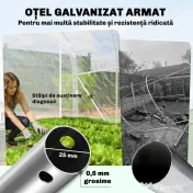 Outsunny Seră de Grădină Tip Tunel 2x3x2 m cu 2 Uși Rulabile, Seră pentru Legume, Flori și Fructe, cu 4 Bare Diagonale, Cadru din Oțel și Acoperiș PE, Transparentă | Aosom Romania