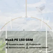 Outsunny Seră de Grădină Tip Tunel 2x3x2 m cu 2 Uși Rulabile, Seră pentru Legume, Flori și Fructe, cu 4 Bare Diagonale, Cadru din Oțel și Acoperiș PE, Transparentă | Aosom Romania