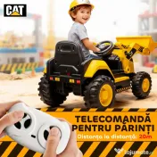 AIYAPLAY Ruspa Electrică pentru Copii 3-6 Ani Marca Oficială Caterpillar 12V cu Telecomandă, Galben | Aosom Romania