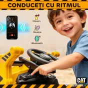 AIYAPLAY Ruspa Electrică pentru Copii 3-6 Ani Marca Oficială Caterpillar 12V cu Telecomandă, Galben | Aosom Romania 