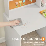 AIYAPLAY Birou pentru copii cu rafturi, dulap, sertar și scaun, alb | Aosom Romania 