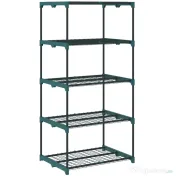 Outsunny Suport pentru Plante Vertical cu 5 Niveluri din Oțel și Plastic, Suport Ghivece pentru Interior și Exterior Grădină Balcon, 67x49x138 cm, Verde Închis | Aosom Romania