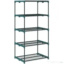Outsunny Suport pentru Plante Vertical cu 5 Niveluri din Oțel și Plastic, Suport Ghivece pentru Interior și Exterior Grădină Balcon, 67x49x138 cm, Verde Închis | Aosom Romania