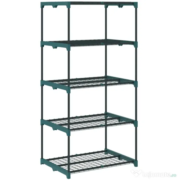 Outsunny Suport pentru Plante Vertical cu 5 Niveluri din Oțel și Plastic, Suport Ghivece pentru Interior și Exterior Grădină Balcon, 67x49x138 cm, Verde Închis | Aosom Romania