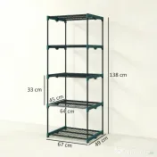 Outsunny Suport pentru Plante Vertical cu 5 Niveluri din Oțel și Plastic, Suport Ghivece pentru Interior și Exterior Grădină Balcon, 67x49x138 cm, Verde Închis | Aosom Romania