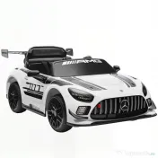 AIYAPLAY Mașinuță Electrică pentru Copii 3-8 Ani Mercedes-AMG 12V cu Telecomandă, Lumini LED, Roți de Transport, Alb | Aosom Romania