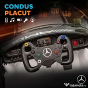 AIYAPLAY Mașinuță Electrică pentru Copii 3-8 Ani Mercedes-AMG 12V cu Telecomandă, Lumini LED, Roți de Transport, Alb | Aosom Romania