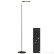 HOMCOM Lampă de Podea LED cu Cap Rotativ la 350° și Telecomandă Magnetică, Reglaj Continuu 3000K-6500K, Negru | Aosom Romania 