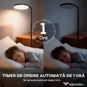 HOMCOM Lampă de Podea LED cu Cap Rotativ la 350° și Telecomandă Magnetică, Reglaj Continuu 3000K-6500K, Negru | Aosom Romania 