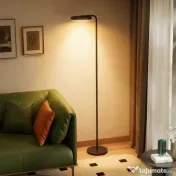 HOMCOM Lampă de Podea LED cu Cap Rotativ la 350° și Telecomandă Magnetică, Reglaj Continuu 3000K-6500K, Negru | Aosom Romania 
