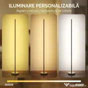 HOMCOM Lampă de Podea LED Reglabilă cu Telecomandă de 150cm Înălțime, Argintiu | Aosom Romania 