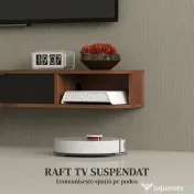 HOMCOM Mobilier TV Suspendat, Suport TV Până la 50" cu Sertar Rabatabil, 2 Rafturi Deschise și Orificiu pentru Cabluri, Mobilier pentru Televizor pentru Sufragerie, Dormitor și Sală de Stat, 120x24x16 cm, Nuc | Aosom Romania