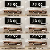 HOMCOM Mobilier TV Suspendat, Suport TV Până la 50" cu Sertar Rabatabil, 2 Rafturi Deschise și Orificiu pentru Cabluri, Mobilier pentru Televizor pentru Sufragerie, Dormitor și Sală de Stat, 120x24x16 cm, Nuc | Aosom Romania