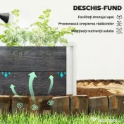 Outsunny Pat Înălțat de Grădină din Vinil, 102x102x33 cm, Kit Modular cu Picioare Interconectabile și Fund Deschis, Jardinieră pentru Flori, Ierburi și Legume, Gri Închis | Aosom Romania 