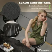 Set HOMCOM de 2 Scaune de Bar Reglabile, Scaune de Bucătărie Înalte din Țesătură Tip In cu Spătar, Suport pentru Picioare și Scaun Moale, Structură din Metal, Scaune de Bar Rotative la 360°, Negru | Aosom Romania 