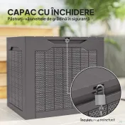 Outsunny Cufăr de Grădină cu Mânere, Container Unelte Impermeabil, 56x41x50 cm, Maro | Aosom Romania 