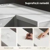 HOMCOM Birou de Colț Reversibil cu Prize și Porturi USB, 126x48 cm, Birou în Formă de L cu 6 Sertare din Material Textil, Cârlig Lateral, pentru Computer, Birou, Cameră, Alb | Aosom Romania