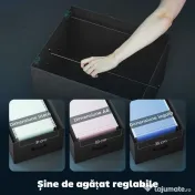 HOMCOM Birou Gaming în formă de L cu prize multiple, LED-uri, 165x80 cm, birou PC cu 2 sertare din material textil, 2 rafturi deschise, măsuță laterală și 2 suporturi monitor, din PAL și oțel, Negru | Aosom Romania