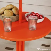 AIYAPLAY Set de Grădină pentru Copii, Masă și Scaune cu Umbrelă, Masă de Picnic pentru Exterior cu 2 Scaune Pliabile pentru Copii de 2-5 Ani, Portocaliu | Aosom Romania 