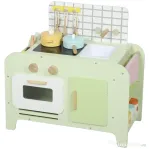 Set Bucătărie de Jucărie din Lemn AIYAPLAY pentru Copii de la 3+ Ani cu 15 Accesorii, Verde