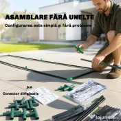 Outsunny Mini Seră cu 3 Rafturi, 2 Uși Rulabile, Seră pentru Grădină cu Cadru din Oțel și Acoperire din Plastic pentru Plante, Legume, Flori, Fructe, Anti UV, 143x45x151 cm, Transparentă | Aosom Romania 