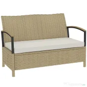 Outsunny Bancă de Depozitare 125L cu Pernă Confortabilă, din Metal, 123x70x82 cm, Bej | Aosom Romania 