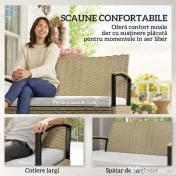Outsunny Bancă de Depozitare 125L cu Pernă Confortabilă, din Metal, 123x70x82 cm, Bej | Aosom Romania 