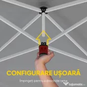Outsunny Foișor 3x6 m Pliabil Tip Pop-Up cu Înălțime Reglabilă, Pereți Laterali, Benzi Reflectorizante, Saci de Nisip, Geantă de Transport, UV50+, pentru Camping, Petreceri, Gri Deschis | Aosom Romania 