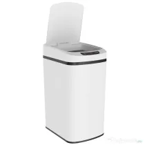 HOMCOM Coș de Gunoi cu Senzor, 12L, Buton Touch și Găleată Detașabilă, Oțel Inoxidabil, ABS și PP, 28x22x41 cm, Alb