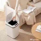 HOMCOM Coș de Gunoi de 12L cu Senzor Infraroșu, Buton Touch și Găleată Detașabilă, Coș de Gunoi din Oțel Inoxidabil, ABS și PP, 28x22x41 cm, Alb | Aosom Romania 