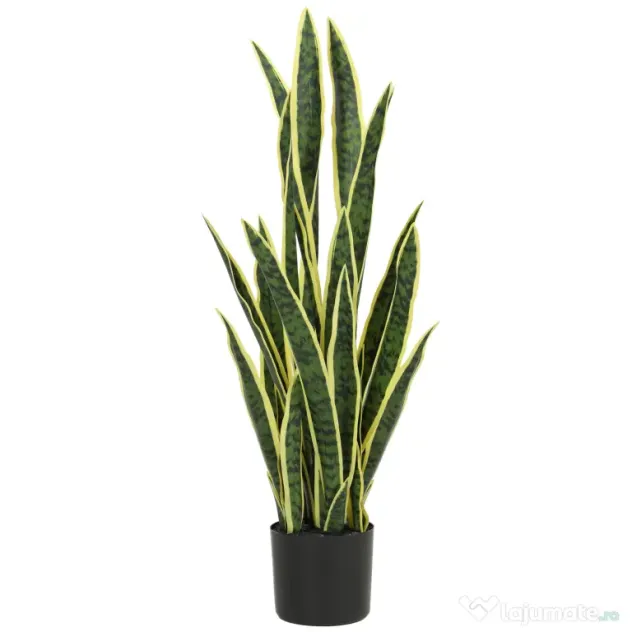 Outsunny Sansevieria Artificială cu Ghiveci pentru Interior și Exterior cu 21 de Frunze Ajustabile, Ø20x90 cm