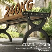 Outsunny Bancă de Grădină 2 Locuri, Bancă cu Cadru din Metal și Efect de Lemn, Mobilier pentru Grădină, Terasă, Parc | Aosom Romania 