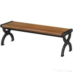 Outsunny Bancă de Grădină 2 Locuri, Bancă cu Cadru din Metal și Efect de Lemn, Mobilier pentru Grădină, Terasă, Parc