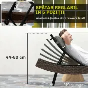 Outsunny chaise longue curbat | Aosom Romania