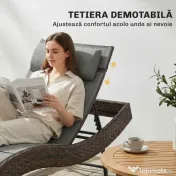 Outsunny chaise longue curbat | Aosom Romania