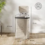 HOMCOM Cos de gunoi cu senzor 30L inox elegant | Aosom Romania