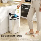 HOMCOM Cos de gunoi cu senzor 30L inox elegant | Aosom Romania